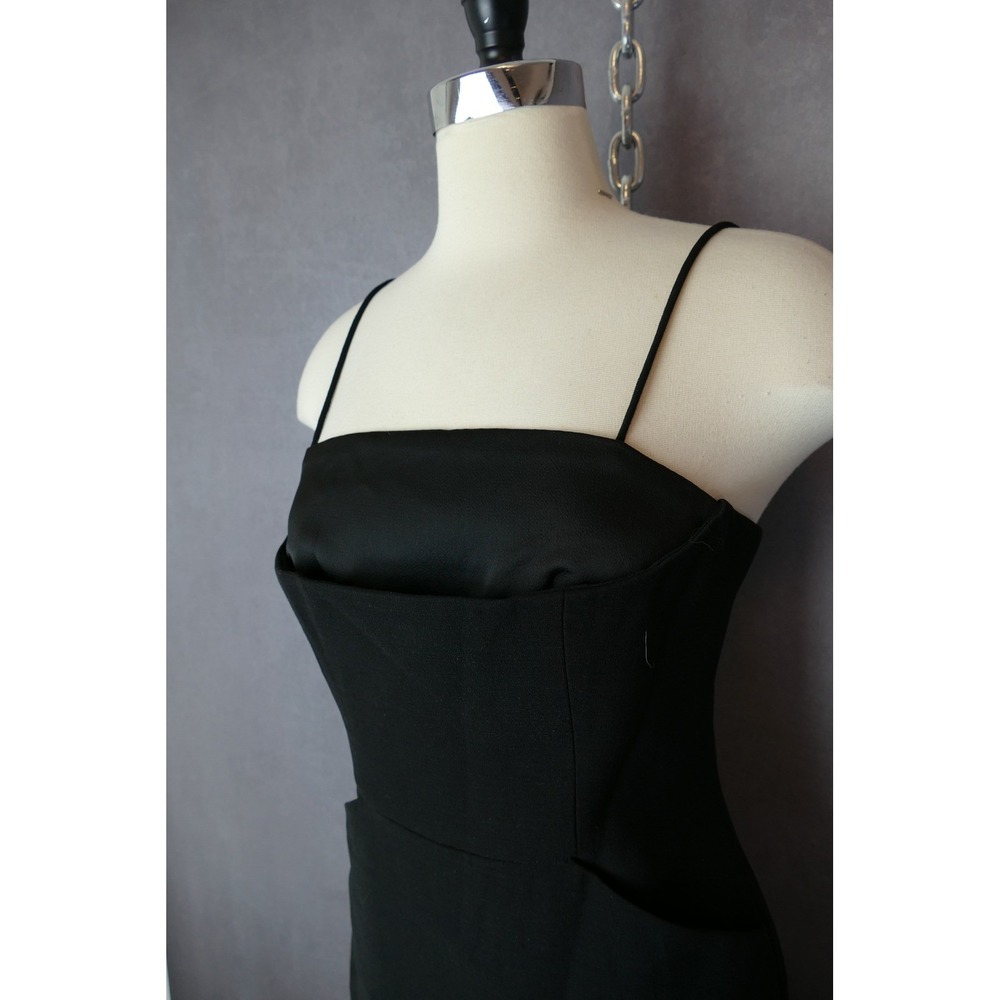 NWT‎ C/MEO Collective Black MIDI Dress Sleeveless Cocktail Party Side Slit M - Picture 3 of 16